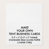 Aangepast gevouwen Visitekaartjes 3,5 x 2 inch (Buitenkant ongevouwen)