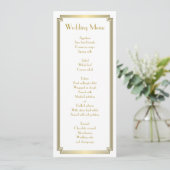 Aangepast, geweldig gekunsteld Art Deco White Wedd Menu (Staand voorkant)