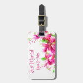 Aangepast gewoon gehuwd Floral Bagagelabel (Voorkant verticaal)
