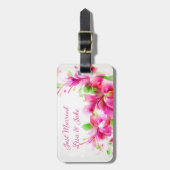 Aangepast gewoon gehuwd Floral Bagagelabel (Voorkant verticaal)