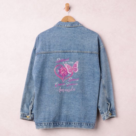 Aangepast Gezegend om Borstkanker Overlevende te W Denim Jacket (Hangar)