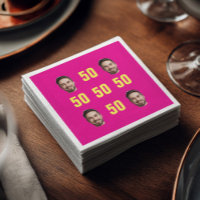Aangepast gezicht 50e verjaardag leuke foto roze
