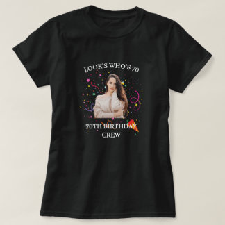 Aangepast gezicht 70e verjaardag, 70e verjaardag c t-shirt