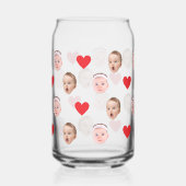 Aangepast gezicht, Aangepaste foto, Baby Gift Beer Blikvorm Glas (Achterkant)