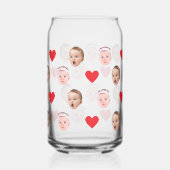 Aangepast gezicht, Aangepaste foto, Baby Gift Beer Blikvorm Glas (Links)