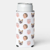 Aangepast gezicht, aangepaste foto, familie cadeau seltzer blikjeskoeler (Seltzer Voorkant)