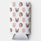 Aangepast gezicht, aangepaste foto, familie cadeau seltzer blikjeskoeler (Voorkant)