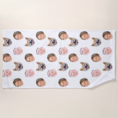 Aangepast gezicht, Aangepaste foto, Familie Gift Strandlaken (Voorkant)