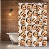 Aangepast Gezicht Afbeelding Hart Grappig Paar Pat Douchegordijn