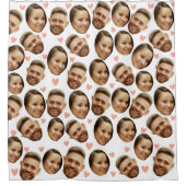 Aangepast Gezicht Afbeelding Hart Grappig Paar Pat Douchegordijn (Voorkant)