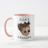 Aangepast gezicht, Baby Face Dady Gift, opa verjaa Mok (Links)