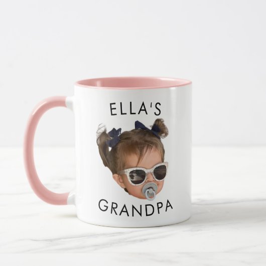 Aangepast gezicht, Baby Face Dady Gift, opa verjaa Mok (Links)