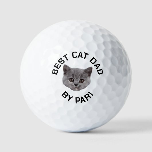 Aangepast gezicht Beste Cat Dad van Par New Dad Golfballen (Voorkant)
