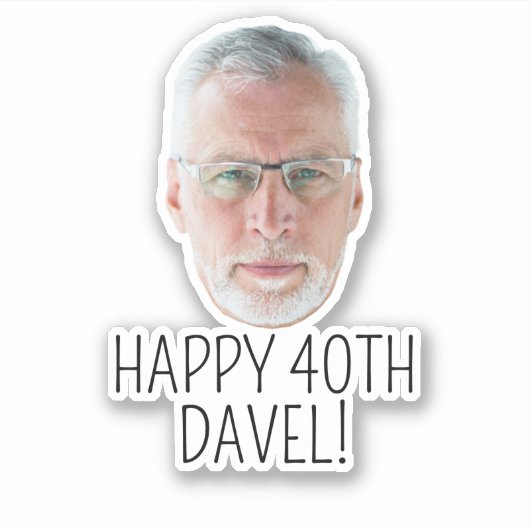 Aangepast Gezicht Foto Tekst Logo Verjaardagsfeest Sticker (Voorkant)