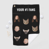 Aangepast gezicht gepersonaliseerde sarcastische V Golfhanddoek (Insitu)