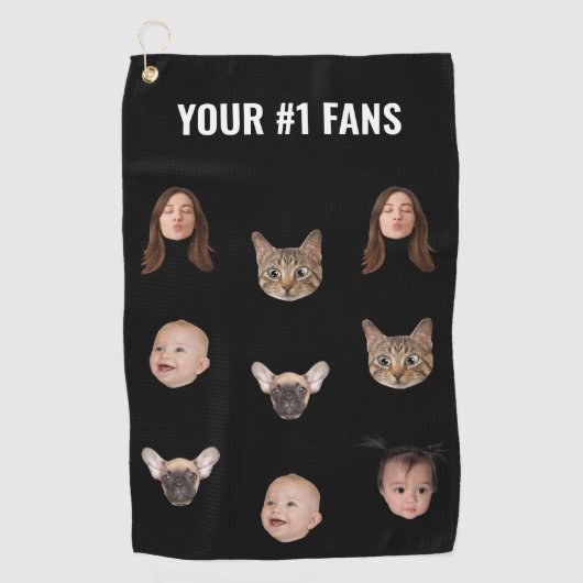 Aangepast gezicht gepersonaliseerde sarcastische V Golfhanddoek (Voorkant)