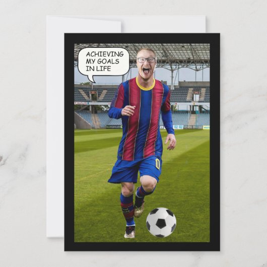 Aangepast gezicht in gat voetballer voetballer kaart (Voorkant)