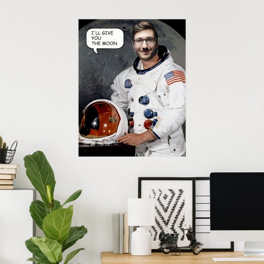 Aangepast gezicht in hole astrounat poster (Thuiskantoor)