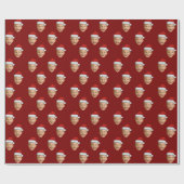 Aangepast gezicht Kerstman Pet kerstcadeau Cadeaupapier (Vlak)