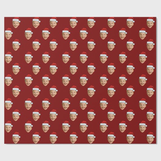 Aangepast gezicht Kerstman Pet kerstcadeau Cadeaupapier (Vlak)