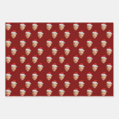 Aangepast gezicht Kerstman Pet kerstcadeau Inpakpapier Vel (Voorkant 2)