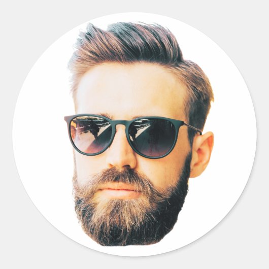 Aangepast gezicht ronde sticker (Voorkant)