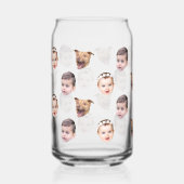 Aangepast gezicht, unieke familie cadeau 3 foto's  blikvorm glas (Voorkant)