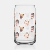 Aangepast gezicht, unieke familie cadeau 3 foto's  blikvorm glas (Achterkant)