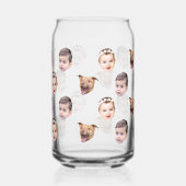 Aangepast gezicht, unieke familie cadeau 3 foto's  blikvorm glas (Links)