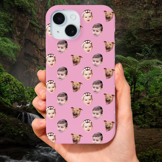 Aangepast gezicht, unieke familie cadeau 3 foto's  Case-Mate iPhone case