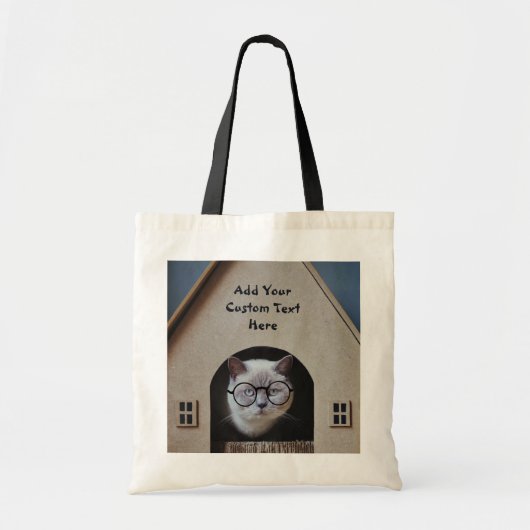 Aangepast Gezicht Van Mopshond Hond Grappige Kat W Tote Bag (Voorkant)
