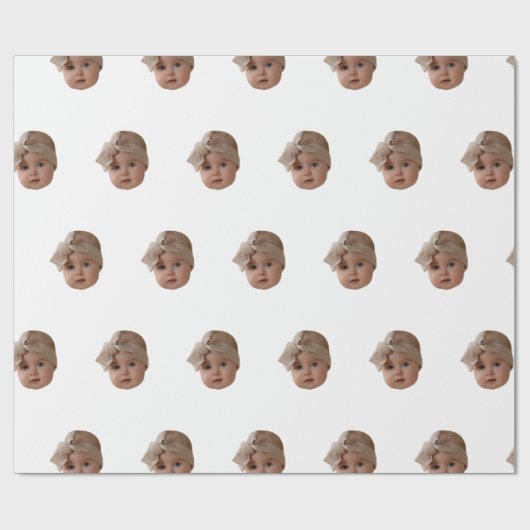 Aangepast gezicht Verjaardagsfeestje Aangepaste Ba Cadeaupapier (Vlak)