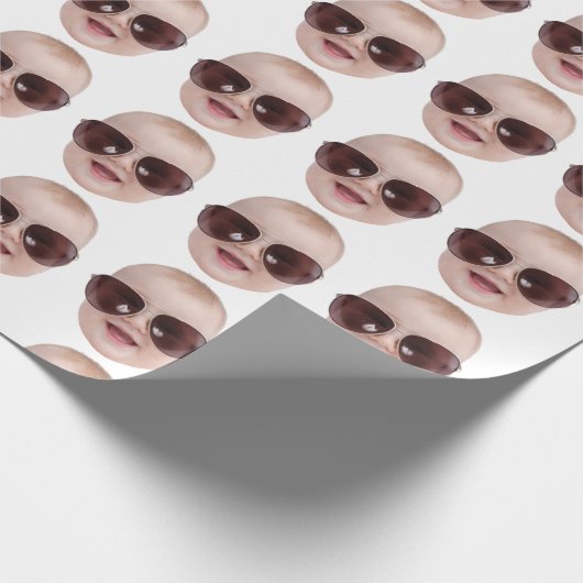 Aangepast gezicht Verjaardagsfeestje Aangepaste Ba Cadeaupapier (Hoek)