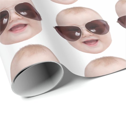 Aangepast gezicht Verjaardagsfeestje Aangepaste Ba Cadeaupapier (Rol Hoek)