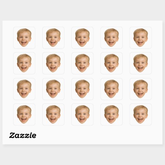 Aangepast gezicht vierkante sticker (Vel)