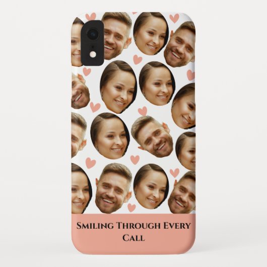 Aangepast Gezichts Foto Hart Grappig Koppel Patroo Case-Mate iPhone Case (Achterkant)
