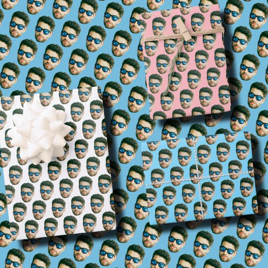 Aangepast gezichtshoofd Huwelijksbruiloft Feest Ge Inpakpapier Vel