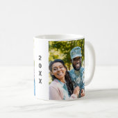 Aangepast gezin 2 Foto 2 zijden Mok met jaar (Voorkant rechts)