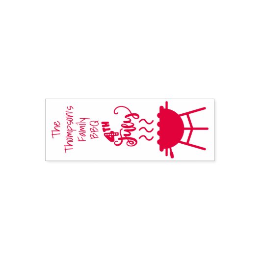 Aangepast gezin 4 juli BBQ Rubber Stamp Zelfinktende Stempel (Design)