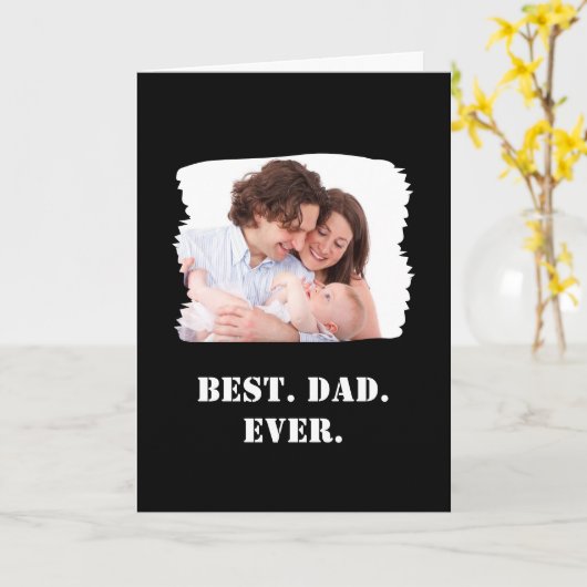 Aangepast gezin Foto beste vader ooit Vaderdag Kaart (Gele Bloem)