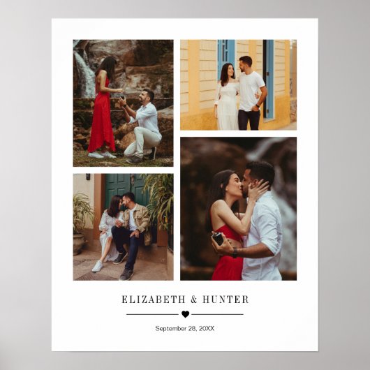 Aangepast gezin of bruiloft Couple 4 Foto Collage Poster (Voorkant)