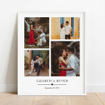 Aangepast gezin of bruiloft Couple 4 Foto Collage Poster<br><div class="desc">Dit gedrukte ontwerp voegt Uw Eigen Familie van de Douane of Poster van de Korrel toe 4 van de Foto Collage die met jouw tekst kan worden aangepast. Klik op de knop "Aanpassen" en gebruik onze ontwerptool om deze sjabloon te wijzigen. Bekijk de grafische kunstontwerpopslag voor andere producten die bij...</div>