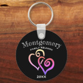 Aangepast gezinshereniging regenboogkleur gekoppel sleutelhanger (Achterkant)