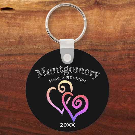 Aangepast gezinshereniging regenboogkleur gekoppel sleutelhanger (Achterkant)