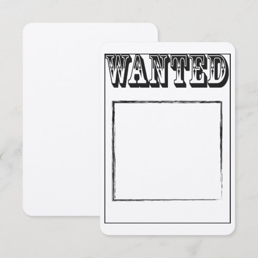 Aangepast gezochte Poster Kaart (Voorkant / Achterkant)