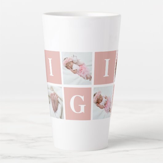 Aangepast Gigi Grandmoeder 5 Fotocollage Latte Mok (Voorkant)