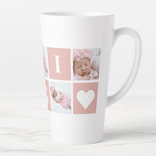 Aangepast Gigi Grandmoeder 5 Fotocollage Latte Mok (Rechts)