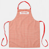 Aangepast Gingham Tartan Trendy Red Pastel Square Schort (Voorkant)