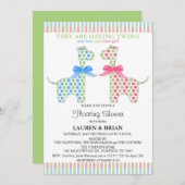 Aangepast Giraffe drijvend Baby shower met dubbele Kaart (Voorkant / Achterkant)