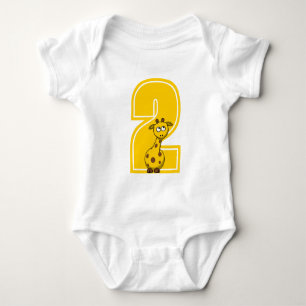 Aangepast Giraffe nummer Baby odysuit Romper
